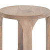 Eray 18’’ Round Side Table with Shelf Light Brown Teak Mango Wood