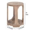 Eray 18’’ Round Side Table with Shelf Light Brown Teak Mango Wood