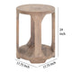 Eray 18’’ Round Side Table with Shelf Light Brown Teak Mango Wood