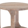 Eray Side End Table Bottom Shelf 26 Inch Round Open Frame Brown Teak BM334321