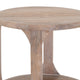 Eray Side End Table Bottom Shelf 26 Inch Round Open Frame Brown Teak BM334321