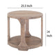 Eray Side End Table Bottom Shelf 26 Inch Round Open Frame Brown Teak BM334321