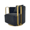 Boko Accent Swivel Club Chair Black Velvet Fabric Matte Gold Metal BM334325