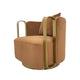 Boko Swivel Accent Club Chair Orange Velvet Fabric Matte Gold Metal BM334326