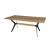 Dining Table | 79’’ | Rectangular Brown Wood Top | Black Metal Legs BM334328