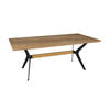 Dining Table | 79" | Rectangular Brown Wood Top | Black Metal Legs