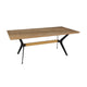 Dining Table | 79" | Rectangular Brown Wood Top | Black Metal Legs