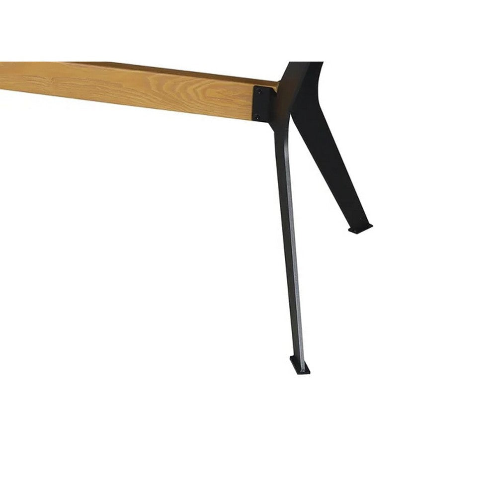 Dining Table | 79’’ | Rectangular Brown Wood Top | Black Metal Legs BM334328