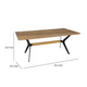 Dining Table | 79’’ | Rectangular Brown Wood Top | Black Metal Legs BM334328
