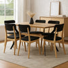Dining Table | 79" | Rectangular Brown Wood Top | Black Metal Legs