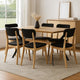 Dining Table | 79" | Rectangular Brown Wood Top | Black Metal Legs
