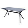 Dining Table | 47’’ | Rectangular Black Wood Top | Angled Tapered Legs BM334329