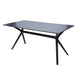 Dining Table | 47’’ | Rectangular Black Wood Top | Angled Tapered Legs BM334329