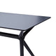 Dining Table | 47’’ | Rectangular Black Wood Top | Angled Tapered Legs BM334329