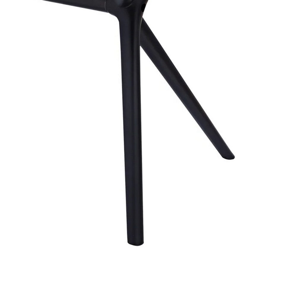 Dining Table | 47’’ | Rectangular Black Wood Top | Angled Tapered Legs BM334329