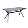 Dining Table | 47" | Rectangular Black Wood Top | Angled Tapered Legs