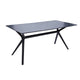 Dining Table | 47" | Rectangular Black Wood Top | Angled Tapered Legs