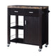 36 Inch Rolling Kitchen Bar Cart Island w Drawers Shelves Brown Wood BM334330