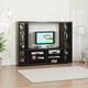 TV Stand Cabinet with Piers for 48 Inch Screen, 10 Shelves, Brown