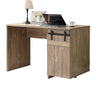 Fior Home Writing Desk | 47’’ | Hazelnut Brown Wood | Faux Barn Door