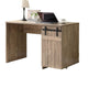 Fior Home Writing Desk | 47’’ | Hazelnut Brown Wood | Faux Barn Door