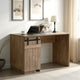 Fior Home Writing Desk | 47" | Hazelnut Brown Wood | Faux Barn Door