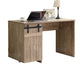 Fior Home Writing Desk | 47" | Hazelnut Brown Wood | Faux Barn Door
