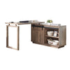 Fior L Shaped Writing Desk | 56’’ | Hazelnut Brown Wood | Barn Door