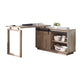 Fior L Shaped Writing Desk | 56’’ | Hazelnut Brown Wood | Barn Door