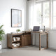 Fior L Shaped Writing Desk | 56" | Hazelnut Brown Wood | Barn Door