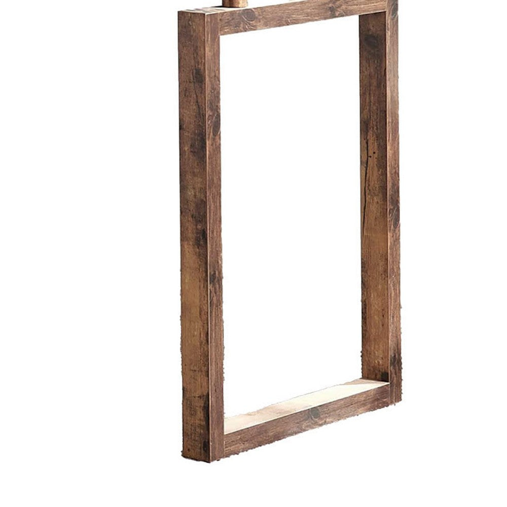 Fior L Shaped Writing Desk | 56’’ Distressed Brown Wood | Barn Door