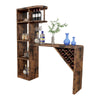Bar Height Table | Glass Racks w Bottle Holders | 73’’ Classic Brown BM334339