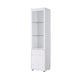 Curio Cabinet 2 Glass Shelves and 1 Drawer 74 Inch White Wood BM334341