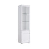 Curio Cabinet, 2 Glass Shelves and 1 Drawer, 74 Inch, White Wood
