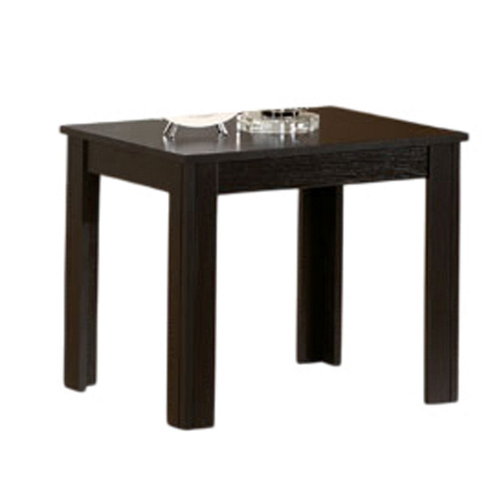 3 Piece Living Room Coffee and End Table Set | Black Wood Rectangular BM334347