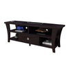 TV Stand Media Cabinet Curved Wood Legs w 4 Shelves 60 Inch Brown BM334348