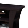 TV Stand Media Cabinet Curved Wood Legs w 4 Shelves 60 Inch Brown BM334348