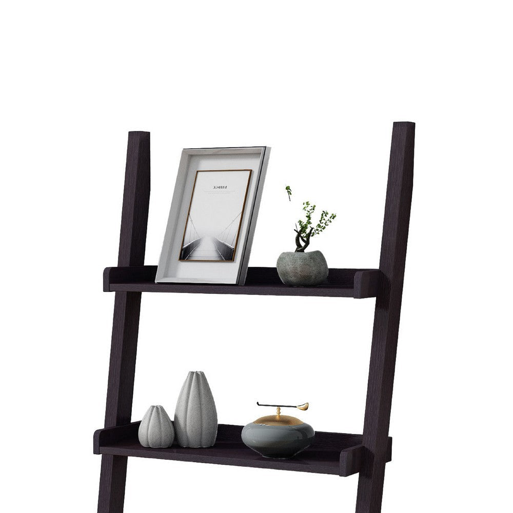 Accent Ladder Bookcase with 5 Shelves | 72’’ | Red Cocoa Brown BM334350