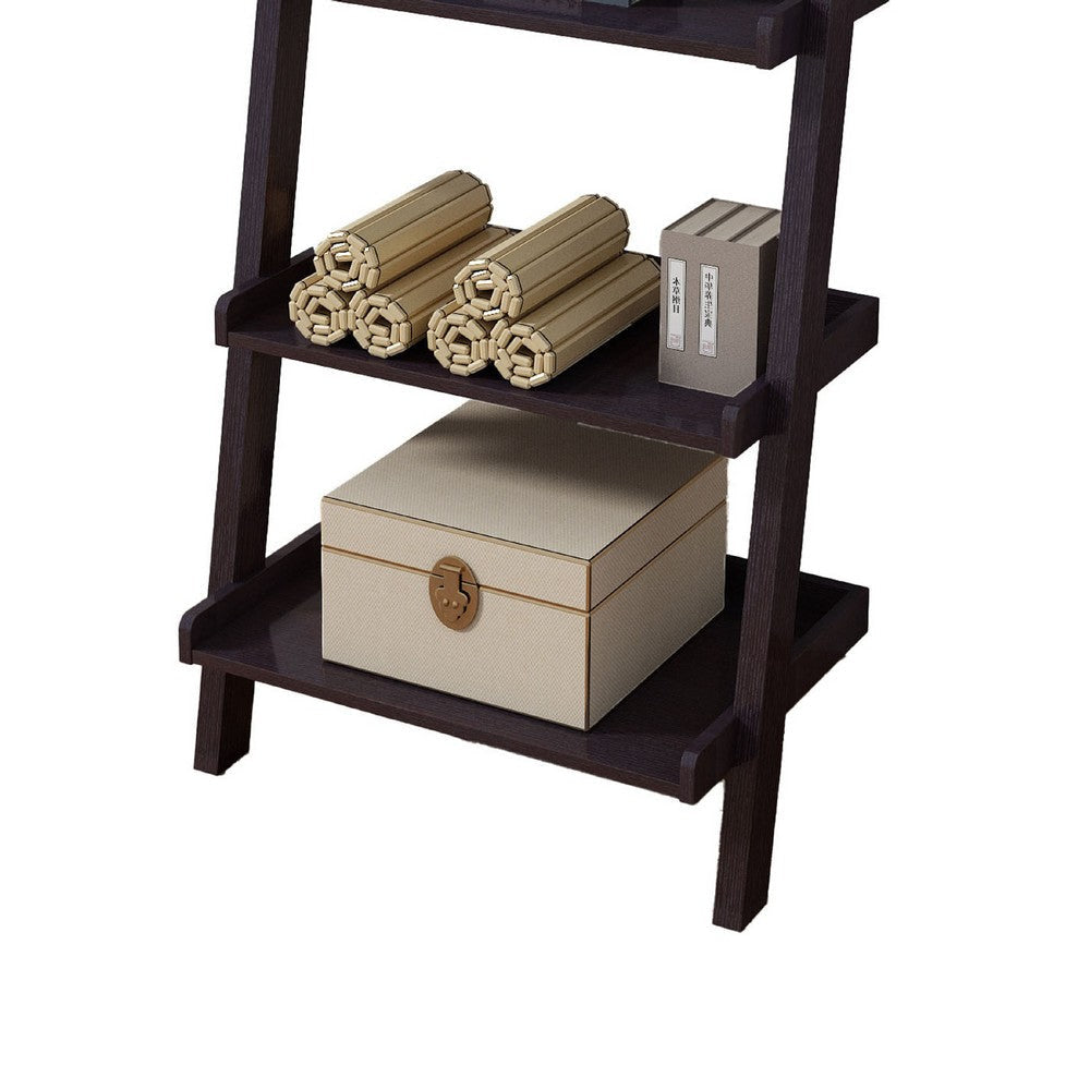 Accent Ladder Bookcase with 5 Shelves | 72’’ | Red Cocoa Brown BM334350