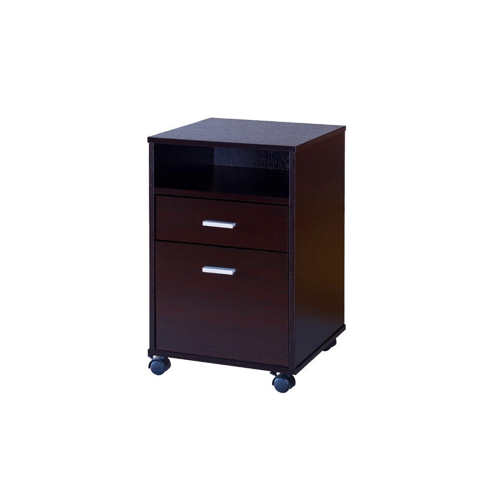 Desk w File Cabinet | 2 Storage Drawers | 47’’ Red Cocoa Brown BM334351