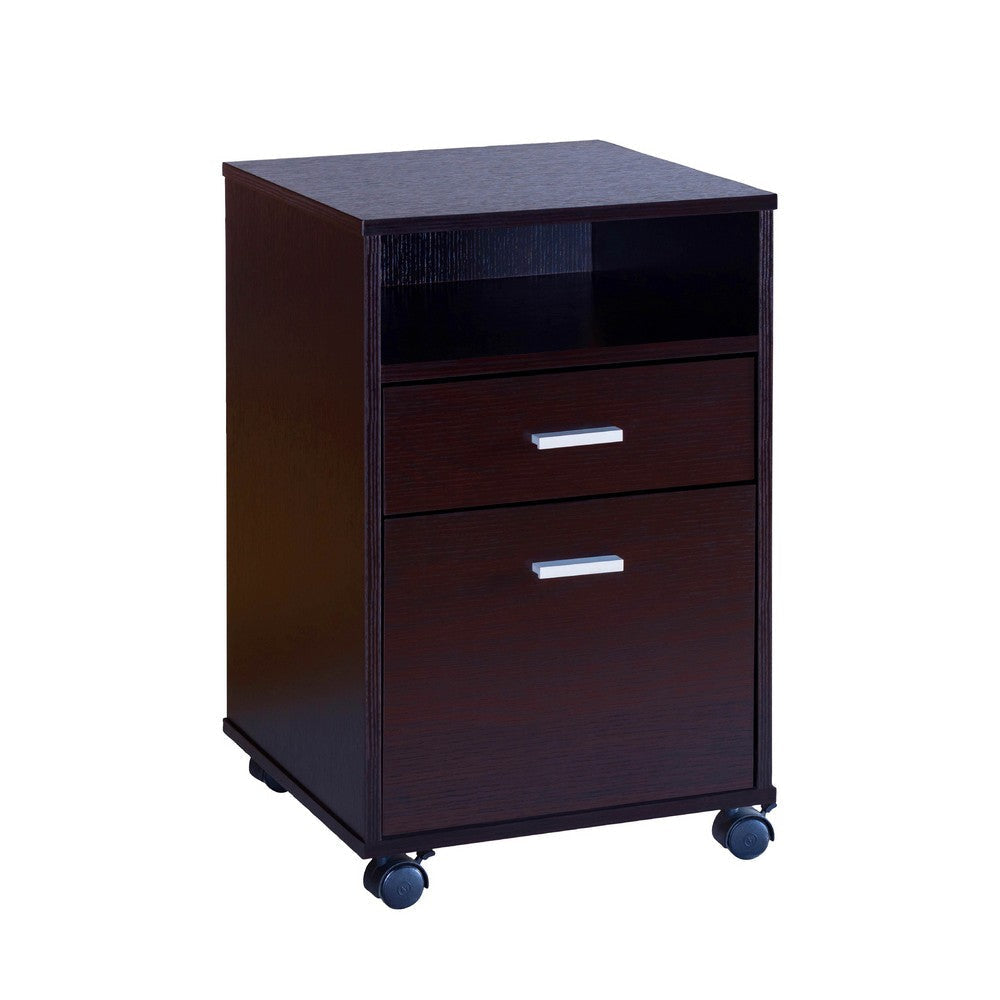 Desk w File Cabinet | 2 Storage Drawers | 47’’ Red Cocoa Brown BM334351