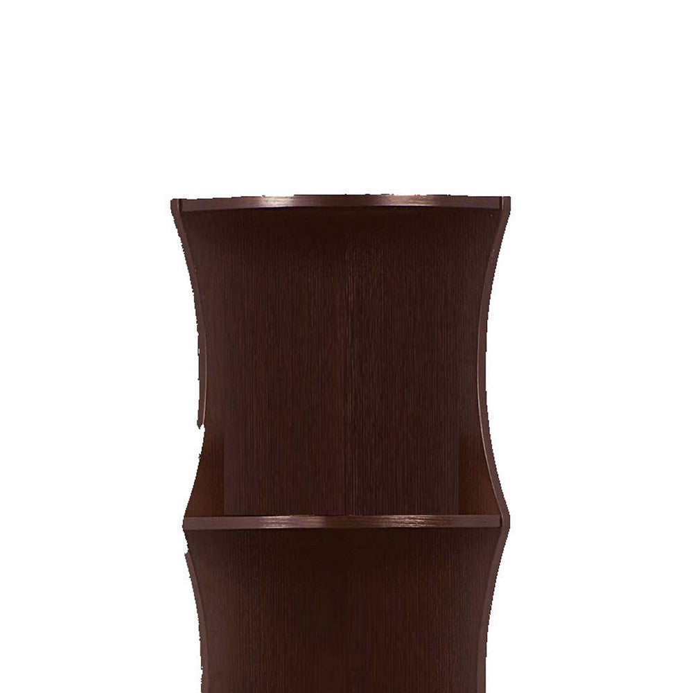 Corner Bookcase | 5 Storage Shelves | 77’’ Tall | Red Cocoa Brown BM334352