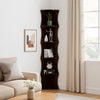 Corner Bookcase | 5 Storage Shelves | 77’’ Tall | Red Cocoa Brown BM334352