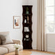 Corner Bookcase | 5 Storage Shelves | 77’’ Tall | Red Cocoa Brown BM334352