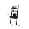 Tall Desk with Ladder Shelves | 1 Drawer 2 Shelves | 72’’ | Brown Wood BM334355