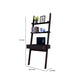 Tall Desk with Ladder Shelves | 1 Drawer 2 Shelves | 72’’ | Brown Wood BM334355