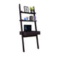 Tall Desk with Ladder Shelves | 1 Drawer 2 Shelves | 72" | Brown Wood