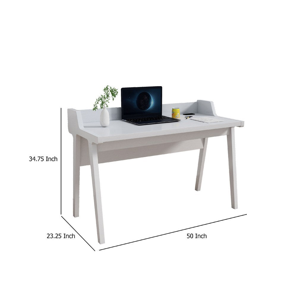Writing Desk | Wrap Around Tabletop | 50’’ | Modern White Finish BM334357
