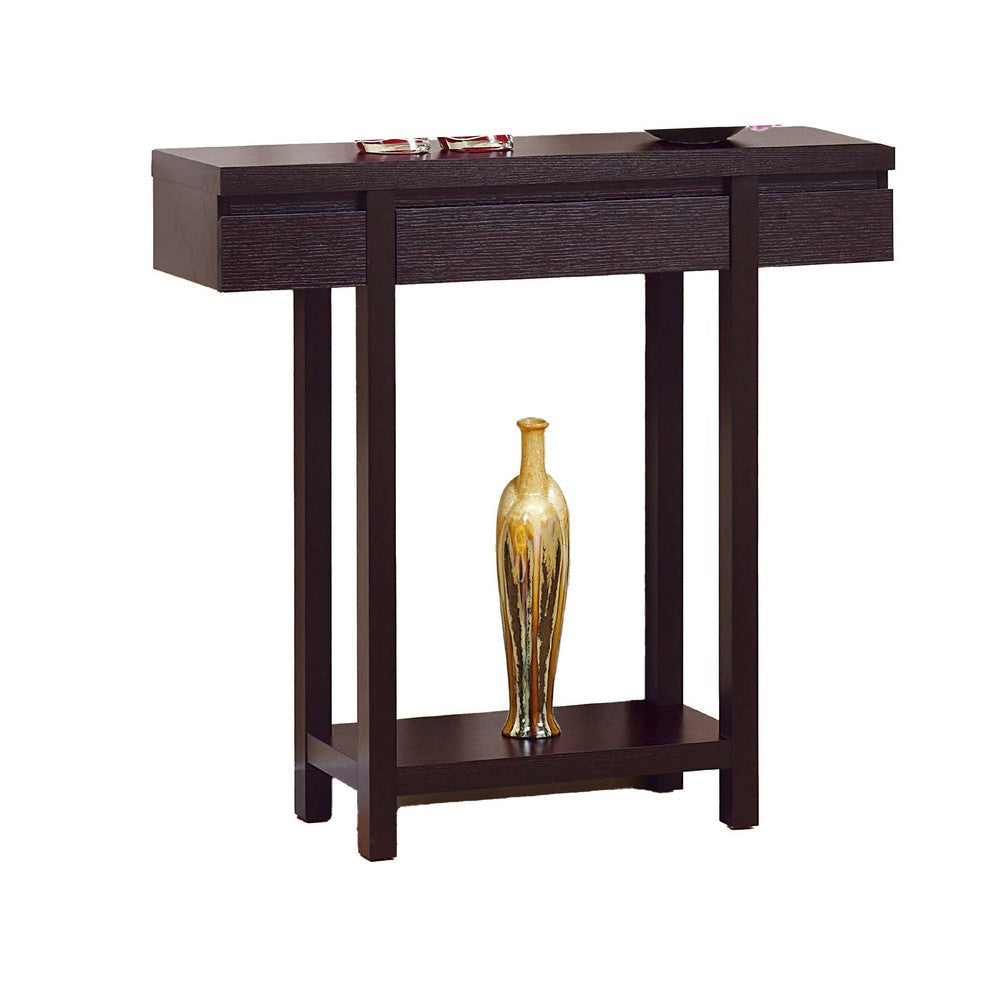 Console Table | Red Cocoa Brown | 36" Hidden Storage Drawer