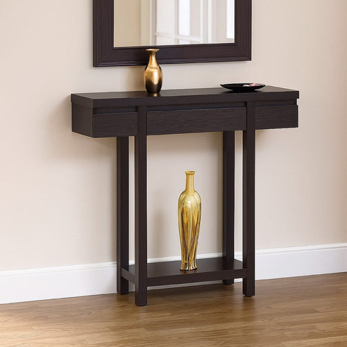 Console Table | Red Cocoa Brown | 36" Hidden Storage Drawer
